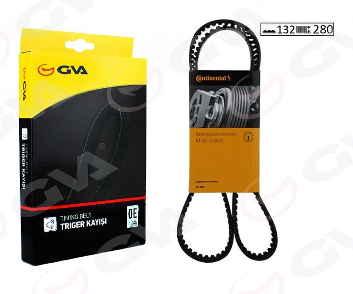 Triger Kayışı 132X280 Volvo C30-C70-S60-S80-V70 2.4Tdı 20V 01 >Xc60-Xc70-Xc90 2.4Tdı 02 > GVA 58132280