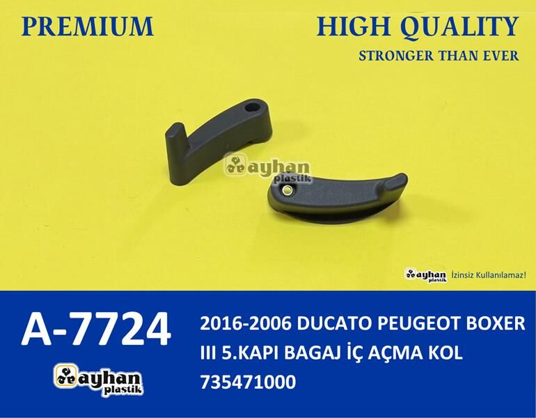 2016-2006 Ducato Peugeot Boxer Iıı 5.Kapı Bagaj İç Açma Kolu AYHAN A7724