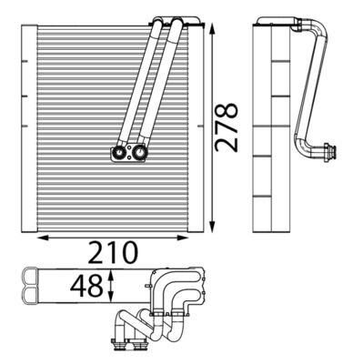 Evaporator Mercedes W176 W246 C117 X117 X156 MAHLE AE252000S