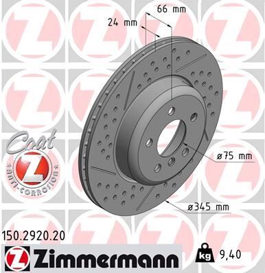 Fren Dıskı Arka Bmw F22 F23 F30 F31 F34 F32 F33 F36 M Performance ZIMMERMANN 150.2920.20