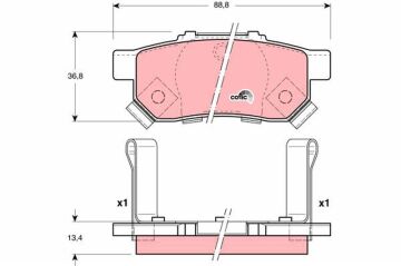 Arka Balata Cıvıc V 1.6 İe Vtec-1.6 Vtı 95-01 Jazz Iı 1.2 802-08 > 1.4 02 > Abs Li TRW GDB3174