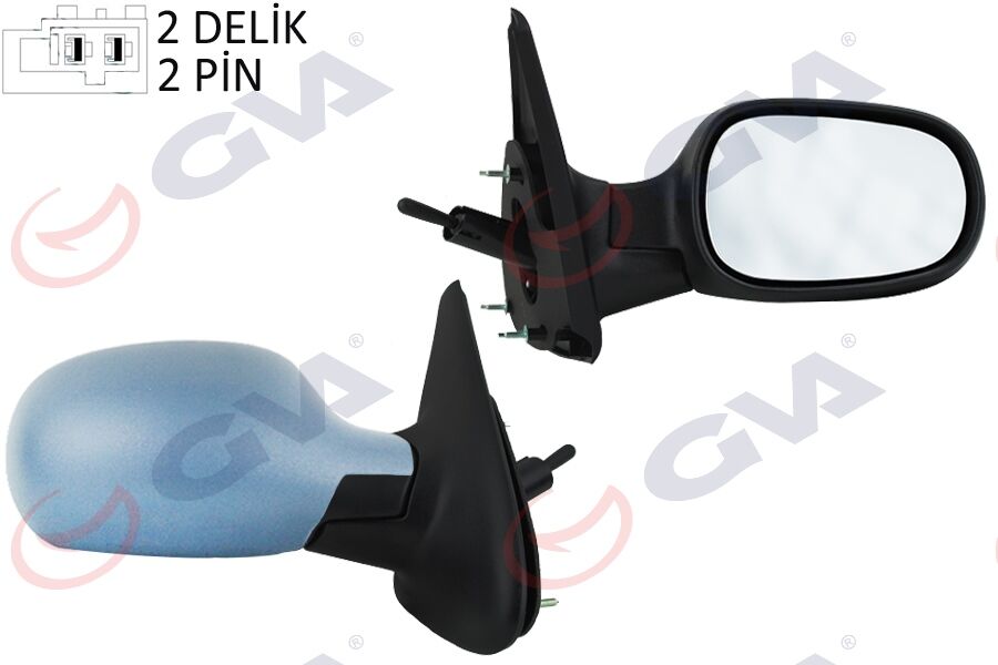 Dış Dikiz Aynası Sağ Megane 99> Mekanik Sensörlü Astarlı Konveks 2 Fiş Vm-129Psr GVA 1011100