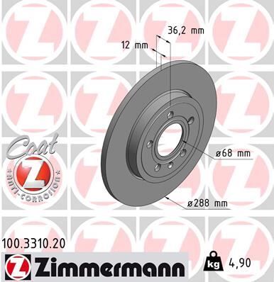 Arka Fren Aynası A4-A4 Avant 8Ed.B7 2.0 Tfsı/2.0 Tdı/2.5 Tdı/2.7 Tdı.3.0 Quattro.3.0 Tdı.3.2 Fsı 986479252-Df4756 ZIMMERMANN 100.3310.20