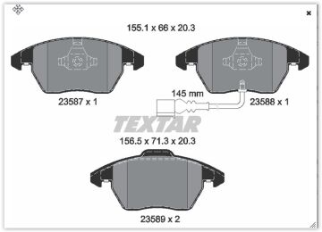 Ön Balata Fişli Caddy Iıı 04 > Golf Iv V Vı 97 > Jetta Passat 05 > Polo 09 > Octavıa 04 > TEXTAR 2358701