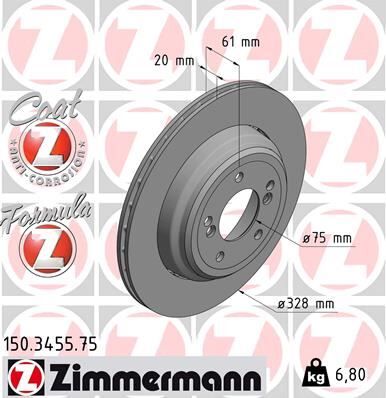 Fren Dıskı Arka Sol Bmw M5 E39 ZIMMERMANN 150.3455.75