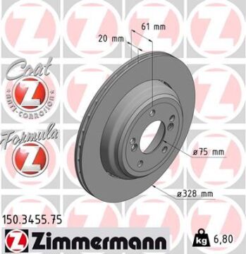 Fren Dıskı Arka Sol Bmw M5 E39 ZIMMERMANN 150.3455.75