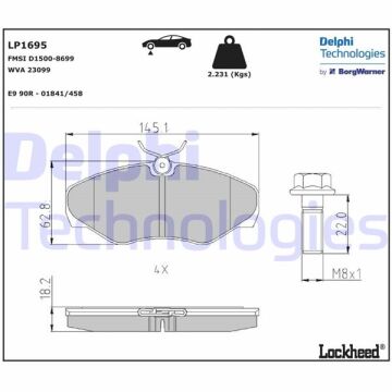 Ön Balata Renault Trafıc Iı 01> Opel Vivaro 01> DELPHI LP1695