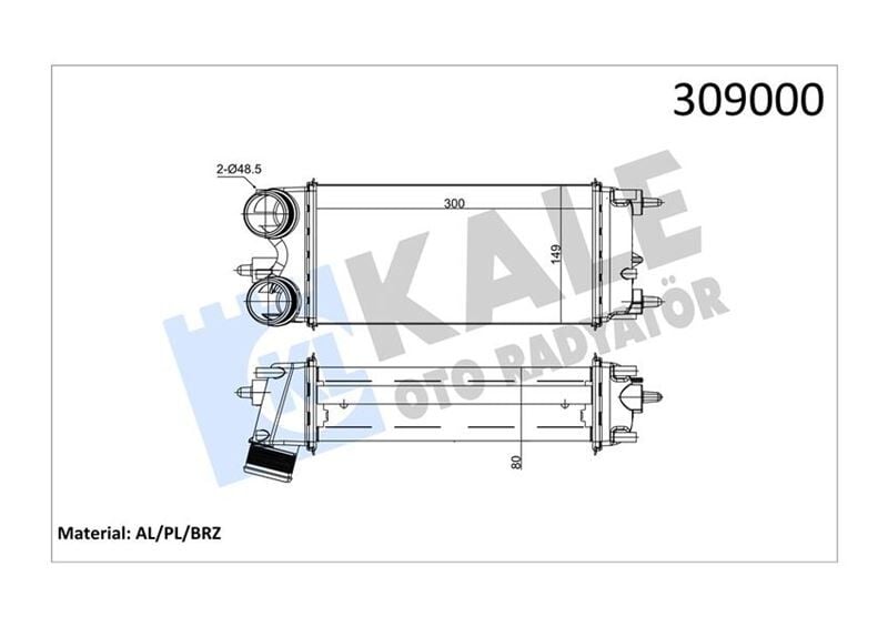 Turbo Radyatörü Ford Fiesta-Courier-Ecosport-Bmax 13> 1.5-1.6 Tdci KALE 020CAC120