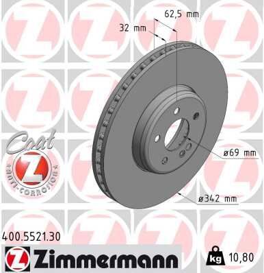 Fren Dıskı On Mercedes W213 S213 C253 X253 C257 ZIMMERMANN 400.5521.30