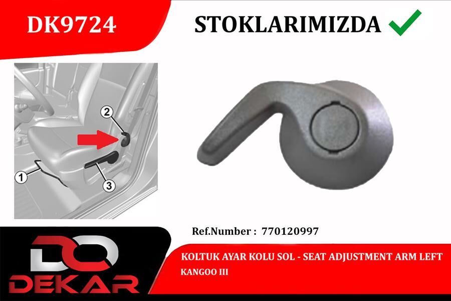 Koltuk Ayar Kolu L Kangoo Iıı DEKAR DK9724