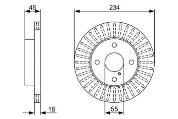 Ön Fren Diski Hava Kanallı Mazda 323 1.6L B6 Bg Kasa 89-95 235 Çap X 4 Bijon - Adet Disk Fiyat Idır BOSCH 0986479V65