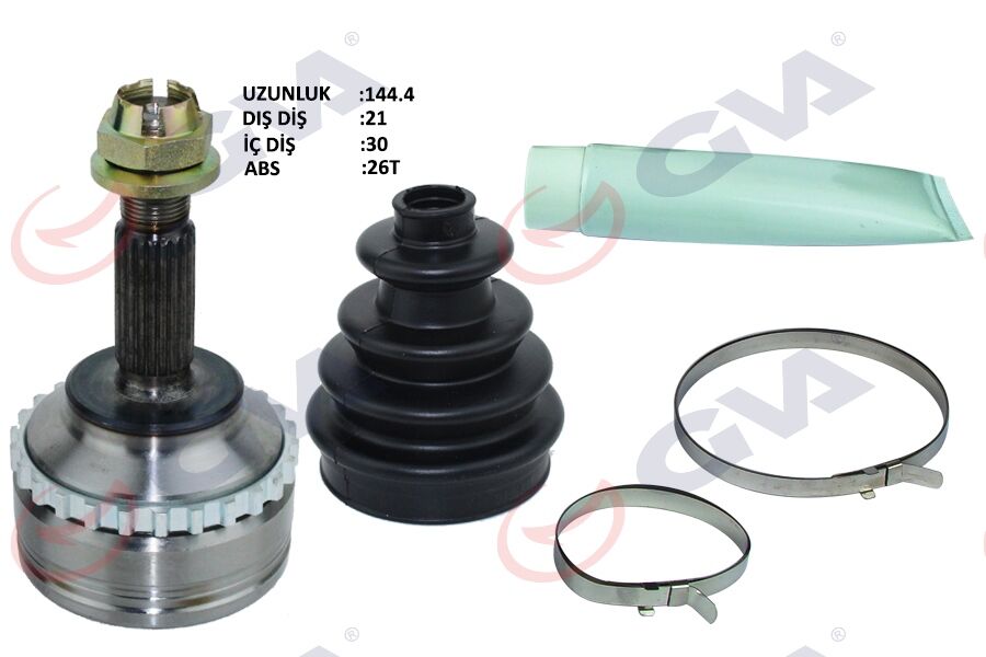 Aks Kafası Dış Ön Clıo Iı 1.4İ 16V 98-05 Kangoo 98-08 Abs Li 26Diş 21X30x52.2 144.5Mm GVA 4414110K