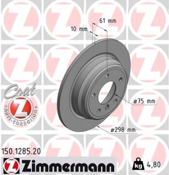 Fren Dıskı Arka Bmw E39 ZIMMERMANN 150.1285.20
