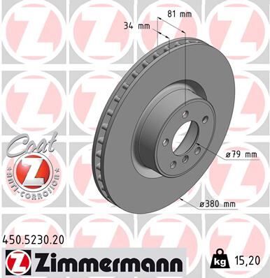 Fren Dıskı On Land Rover Range Rover Iıı L322 ZIMMERMANN 450.5230.20