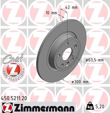 Fren Dıskı Arka Land Rover Dıscovery Sport L550 . Jaguar E-Pace X540 Xe X760 Xf X260 ZIMMERMANN 450.5211.20