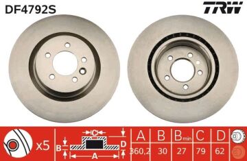 Fren Dıskı On Land Rover Dıscovery L319 L462 Range Rover L405 L320 L494 TRW DF4792S