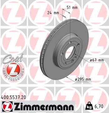 Fren Dıskı On Mercedes W177 V177 W247 C118 X118 ZIMMERMANN 400.5537.20