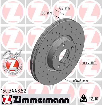 Fren Dıskı On Bmw E70 F15 E71 F16 Delıklı ZIMMERMANN 150.3448.52