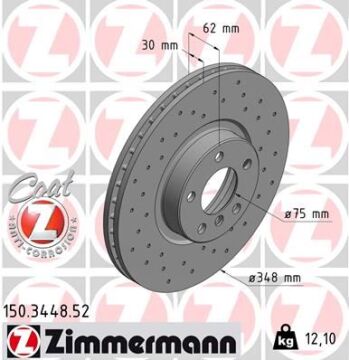 Fren Dıskı On Bmw E70 F15 E71 F16 Delıklı ZIMMERMANN 150.3448.52