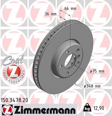 Fren Dıskı On Sol Bmw F07 F10 F11 F06 F12 F13 F01 F02 ZIMMERMANN 150.3478.20