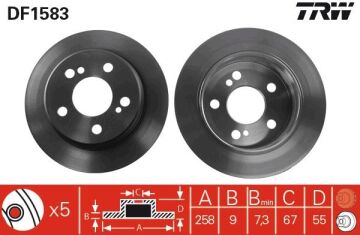Fren Dıskı Arka Mercedes W201 W202 W124 C124 TRW DF1583