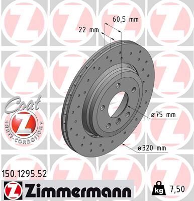 Fren Dıskı Arka Bmw E46 Delıklı ZIMMERMANN 150.1295.52