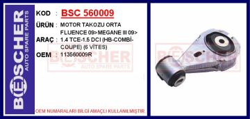 Motor Takozu Orta Fluence 09>Megane Iıı 09> 1.4 Tce-1.5 Dcı Hb-Combi-Coupe 6 Vites BSC 560009