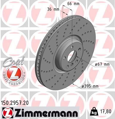 Fren Dıskı On Sol Bmw G30 G31 G32 G11 G12 G14 G15 G16 G05 G06 Delıklı M Performance ZIMMERMANN 150.2957.20