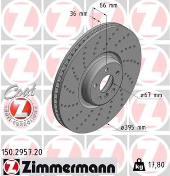 Fren Dıskı On Sol Bmw G30 G31 G32 G11 G12 G14 G15 G16 G05 G06 Delıklı M Performance ZIMMERMANN 150.2957.20