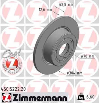 Fren Dıskı Arka Land Rover Dıscovery Iı L318 Range Rover P38a L322 ZIMMERMANN 450.5222.20