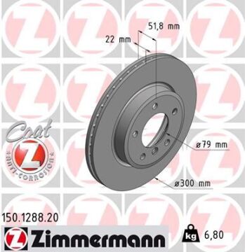 Fren Dıskı On Bmw E46 E36 E85 ZIMMERMANN 150.1288.20
