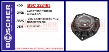 Amortisör Takozu Ön Sağ-Sol Megane Iı 02> Scenıc Iı 02> Tüm Motor Tipleri BSC 222463