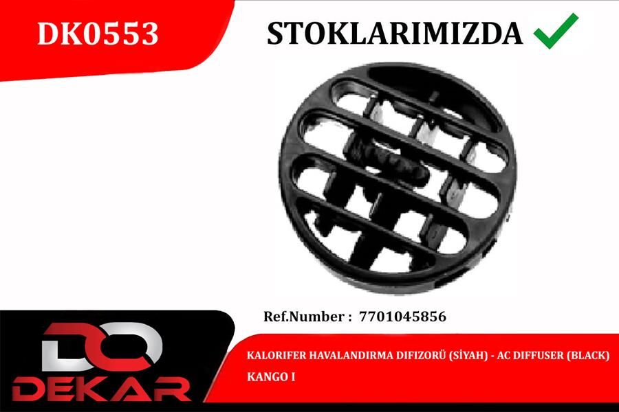Kalorıfer Havalandırma Dıfızor Sıyah Kango I DEKAR DK0553