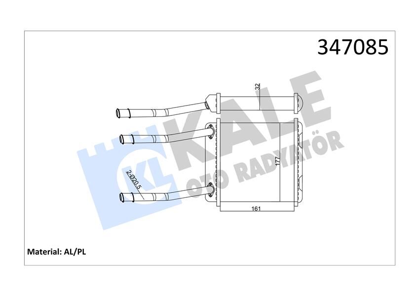 Kalorifer Radyatörü Astra F-Calıbra A-Vectra A Borulu Klimasız 175X188x48 KALE 347085
