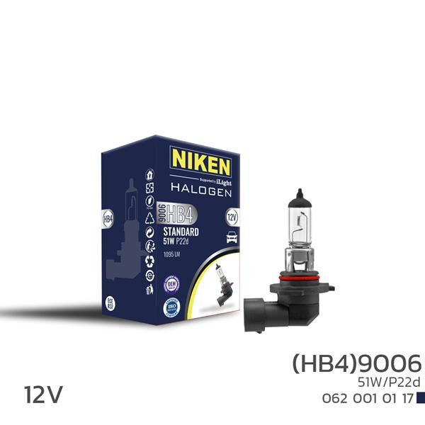 Nıken 9006 Hb4 51W Halojen Ampul P22d 12V NIKEN 0620010117