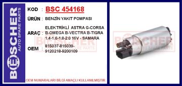 Benzin Yakıt Pompası Elektrikli Astra G-Corsa B-Omega B-Vectra B-Tıgra 1.4-1.6-1.8-2.0 16V - Samara BSC 454168