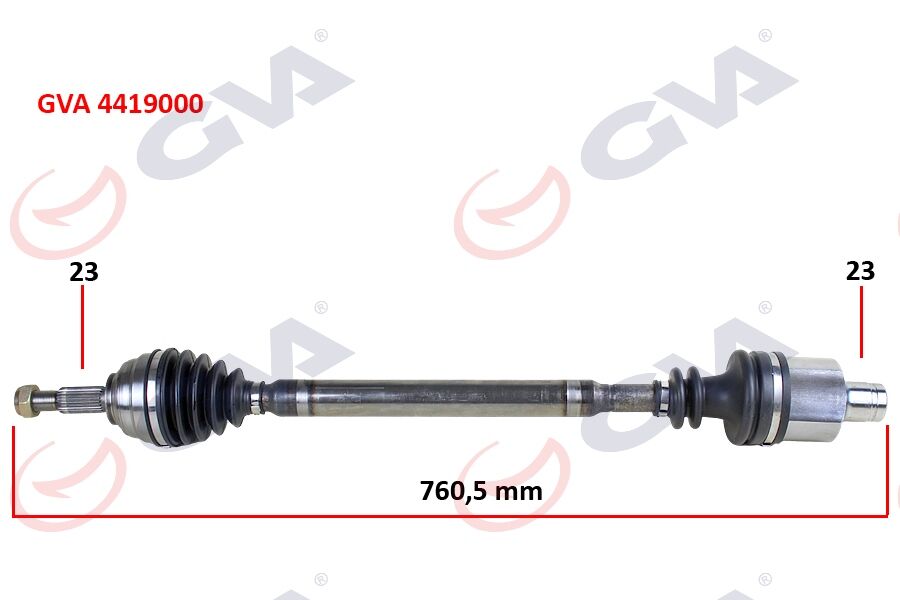 Komple Aks Sağ Dacıa Logan-Sandero 1.5 Dci 04-12 760Mm GVA 4419000
