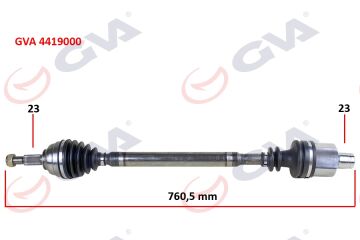 Komple Aks Sağ Dacıa Logan-Sandero 1.5 Dci 04-12 760Mm GVA 4419000