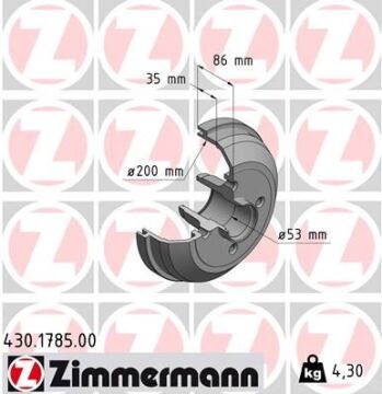 Arka Fren Kampana Corsa C 01>11 Abs Siz ZIMMERMANN 430.1785.00