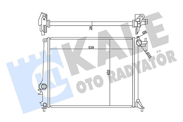 Motor Su Radyatörü Grand Scenıc Iv 15> Megane Iv 15> Scenıc Iv 15> 1.2 Tce 1.3 Tce 1.5Dci 539X446x27 KALE 358985