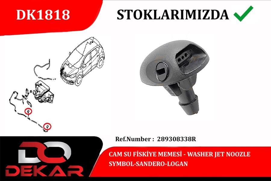 Cam Su Fıskıye Memesı Symbol-Sandero-Logan DEKAR DK1818