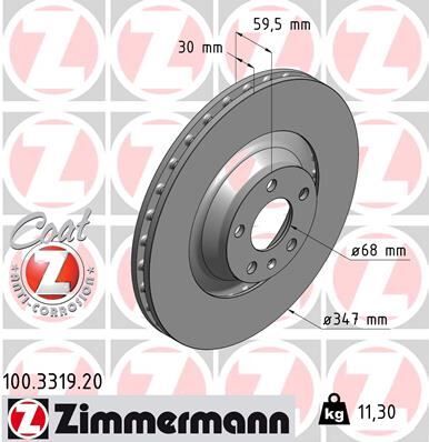 Ön Fren Aynası Havalı A6-A6 Avant 4F5-A6 Allroad 4Fh 2.0 Tfsı/2.4/2.4 Quattro/2.8 Fsı/2.8 Fsı Qu 986479260-Df4695s ZIMMERMANN 100.3319.20