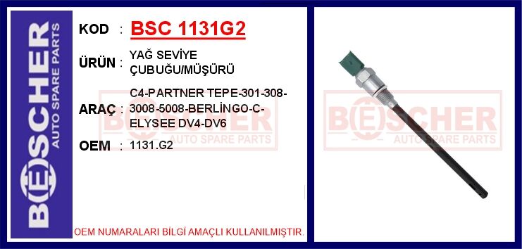 Motor Yağ Seviye Sensörü Müşürü P207-P208-P301-P307-P308-P2008-P3008-P5008-Rzc-Expert-Partner- Berlıngo-C2-C3-C4-C5-Ds3-Ds4-Ds5-Jumpy-Xsara-Nemo 1.4-1.6 Hdı-Bluehdı 1.6 Thp-Vtı BSC 1131G2