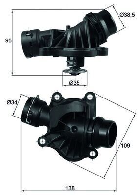 Termostat 88 C Bmw M47 M57 E90 E87 E46 E91 E92 E93 E60 E61 E64 E65 E83 E70 MAHLE TI234.88