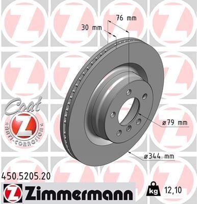 Fren Dıskı On Land Rover Range Rover Iıı L322 02>12 ZIMMERMANN 450.5205.20