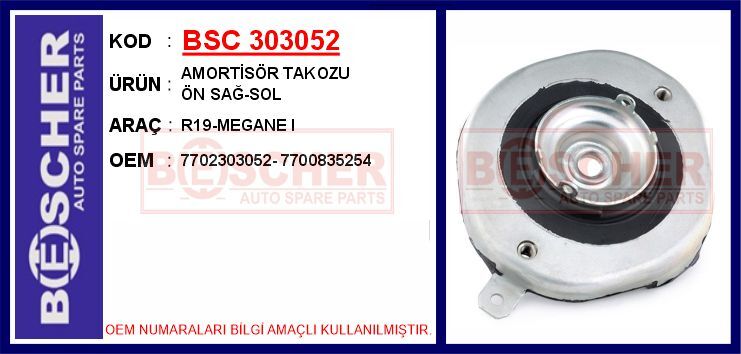 Amortisör Takozu Ön Sağ-Sol R19-Megane I BSC 303052