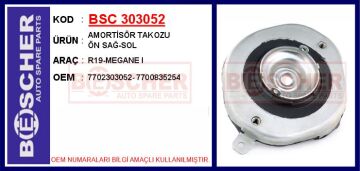 Amortisör Takozu Ön Sağ-Sol R19-Megane I BSC 303052