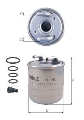 Yakıt Fıltresı Mercedes Om640 Om642 Om651 W169 W245 W204 W212 X164 W164 X204 W221 W222 B906 MAHLE KL490D