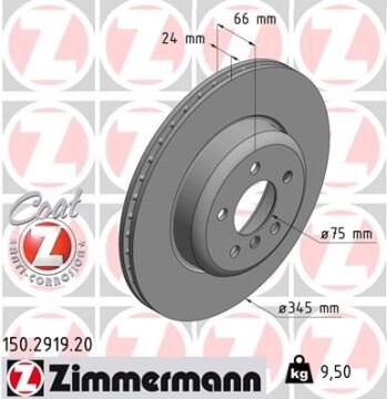 Fren Dıskı Arka Bmw F30 F31 F32 F33 F34 F36 M Performance ZIMMERMANN 150.2919.20