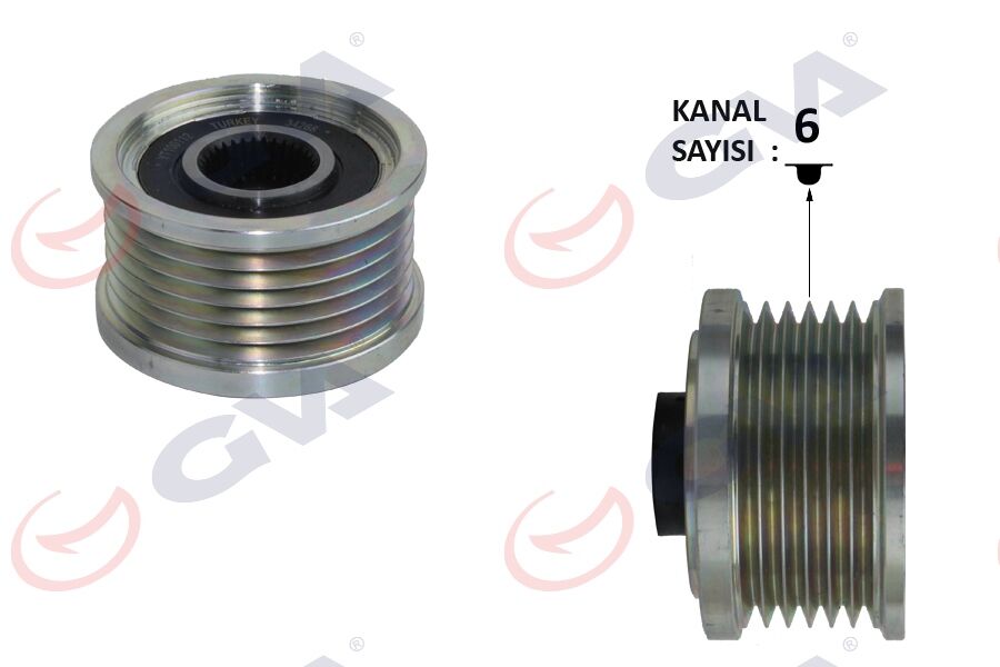 Alternatör Kasnağı Fıat Bravo Iı 06> Doblo Iıı 10> Linea 09> Punto 05> Stılo 04>07 Ducato 11> 1.6D Mjet 1.9D Mjet 2.0D Mjet 6 Kanal GVA 2829110